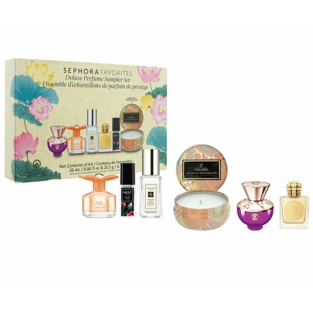 Perfume Box Set: 5 Summer Scents & Voluspa Candle for a Luxurious Experience